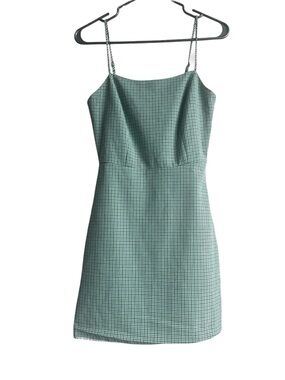 Wilfred Aritzia Isabelle Green Plaid Sleeveless Mini Dress Sz 0